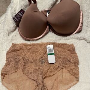 Felina Elegant Brown Lace Intimates Set